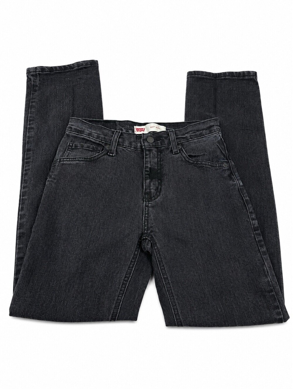 Levi’s 511 Slim Jeans Womens 14 Black Stretch Denim 27x28 Petite Mid Rise
